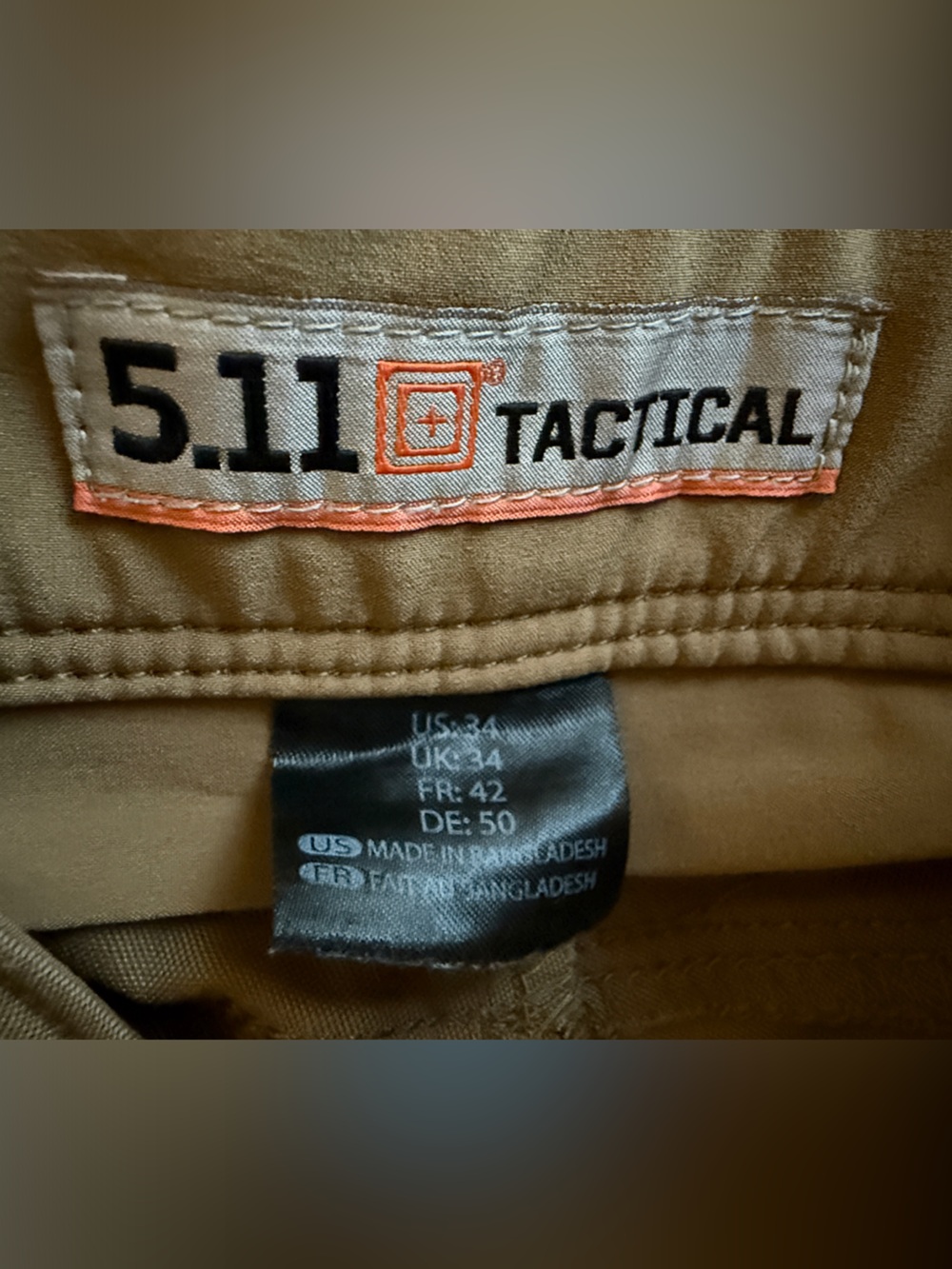 Men’s 5.11 Tactical Brown Cargo Shorts with Multiple Pockets - Picture 7 of 8